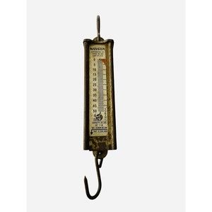Vtg Hanson viking no.895 metal hanging weight weighing scale 0-50 lbs usa